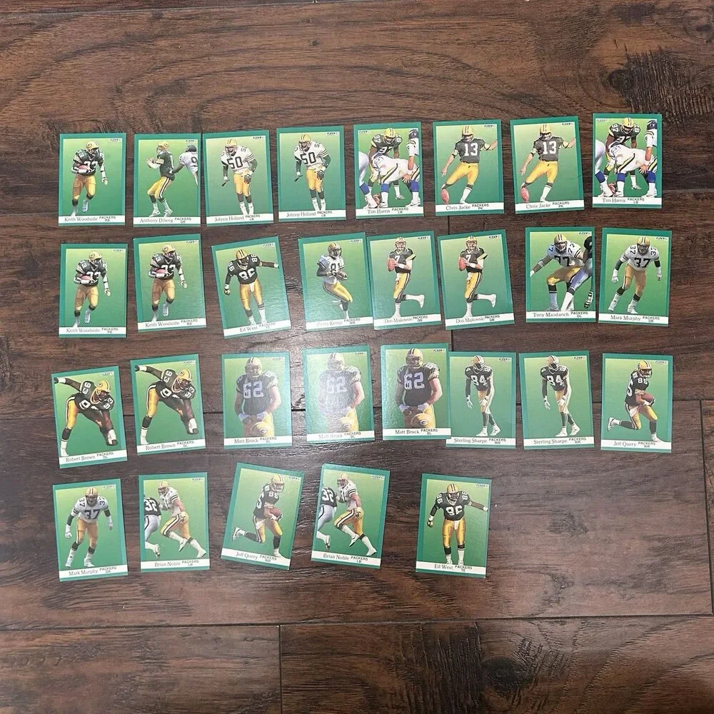 1991 Green Bay Packers Football Card Lot Of  29 Trading Cards